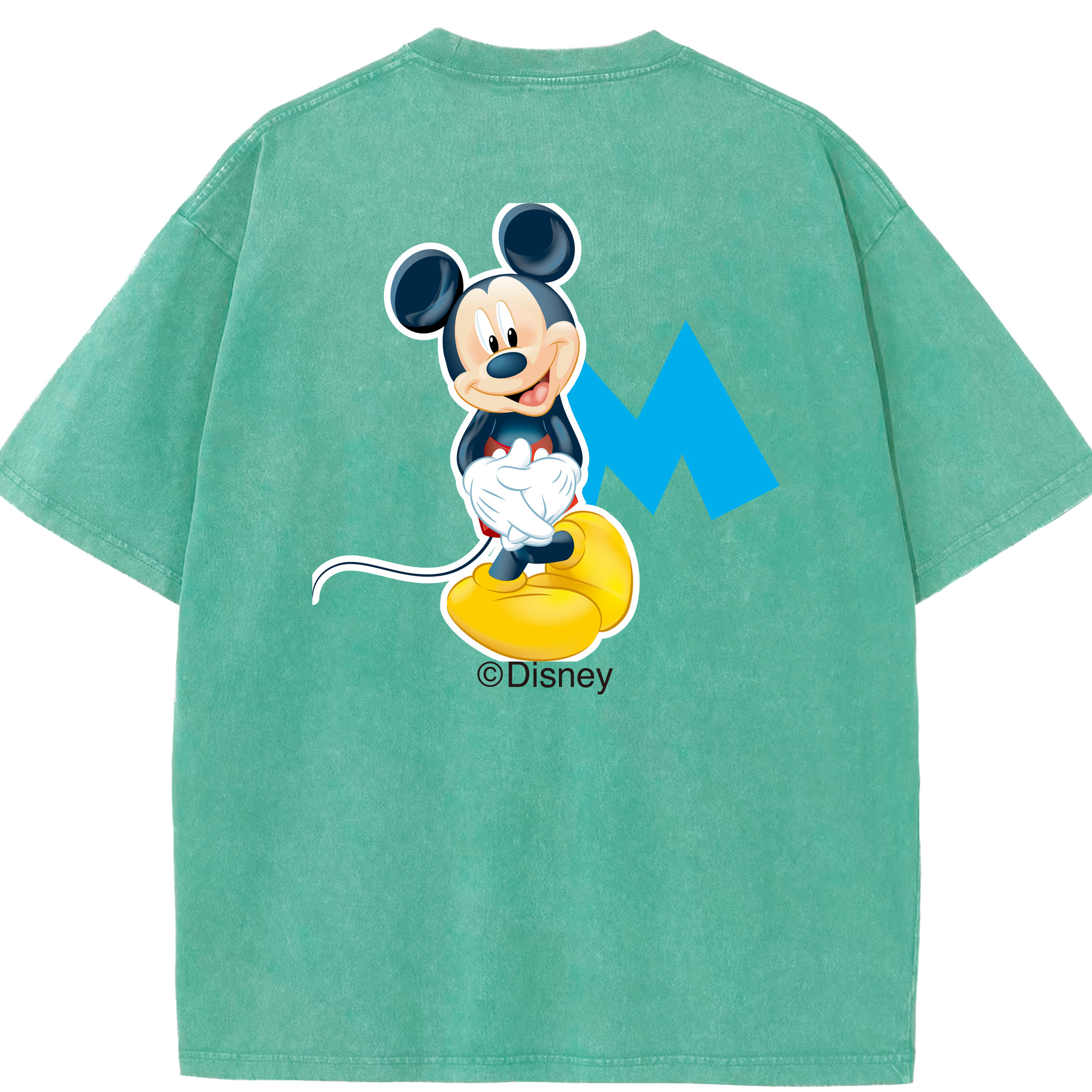 （画像用） ミッキーマウス Mickey Mouse 綿100% ヴィンテージ風 半袖Tシャツ（背面プリント）